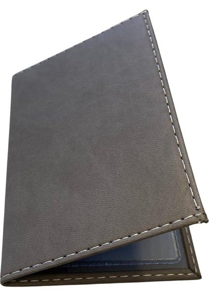 Oto Ruhsat Kabı Termo Deri - Araba Ruhsat Kılıfı - Araç Ruhsat Cüzdanı (Gri)