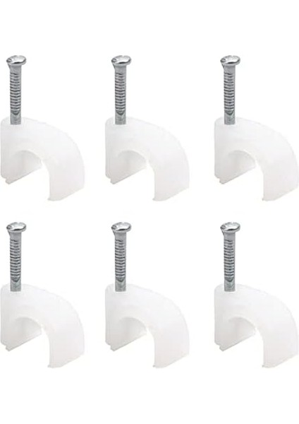 Adet No 1 Beton Çivili Kablo Tutucusu Kroşe -1 Numara 4x6 mm Kordon Kablo Kroşesi (100)