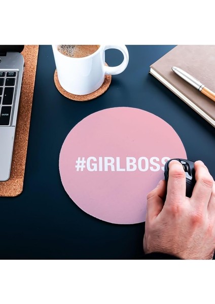 Girlboss Hashtag Tasarımlı Hediye Mousepad - Mouse Pad - Fare Altlığı modelleri