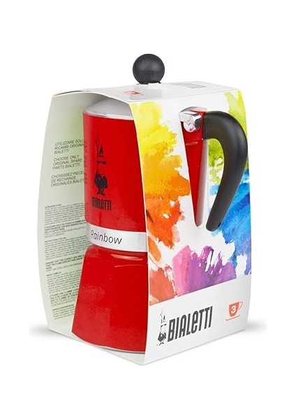 - Rainbow: 3 Cups Ocak Üstü Espresso Pişirici - 130ML - Kırmızı Renk - Alüminyum Gövde - Patentli Güvenlik Valfi - Tüm Ocak Türleri Için Uygundur (Indüksiyon Hariç) fırsatları