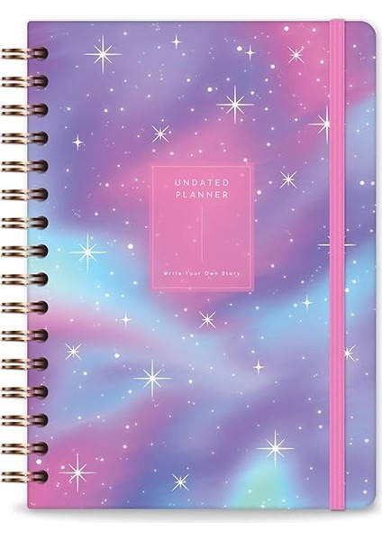 Spiralli Süresiz Renkli Planlayıcı Ajanda Motivasyon Sayfalı Galaksi indirimleri