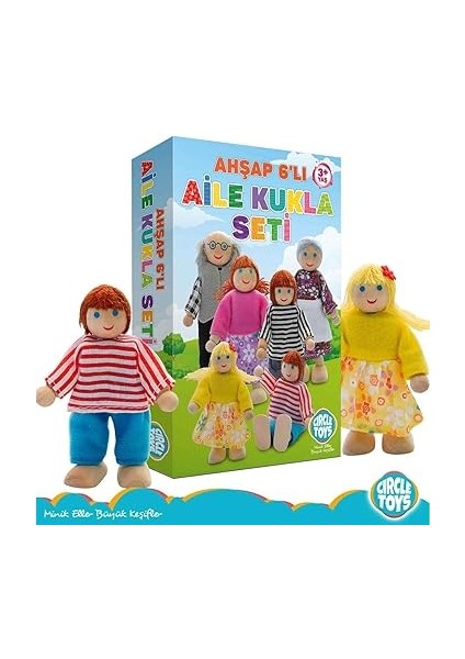 Toys Ahşap 6'lı Aile Kukla Seti modelleri