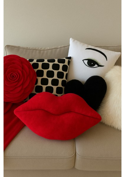 ULTRA BÜYÜK(90x50)DUDAK YASTIK HARİKA TASARIM SEVGİLİYE HEDİYE ODANA DEKOR