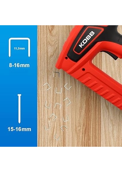 KBZ200 8-16MM Zımba ve 15-16MM Profesyonel Çivi Çakma Makinesi + 3000 Adet Yedek Zımba ve Çivi, Kırmızı/siyah fiyatları