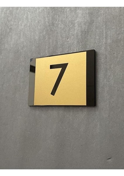 Gold Tasarım Kendinden Yapışkanlı Daire Kapı Numarası -7