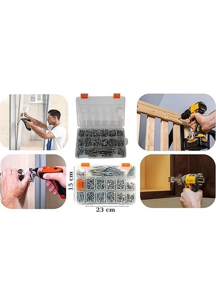 All Essential Fasteners Netzerkoz 555 Parça Vida 12 Çeşit Sunta Vidası Seti - Organizerlı Vida Seti indirimleri