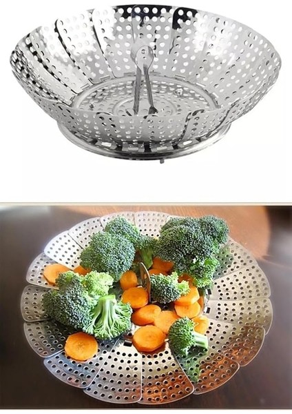 Buharda Pişirme Aparatı, Metal Buharda Pişirici, Katlanabilen Buharda Pişirme Aleti fiyatları