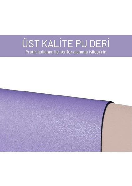 Deer Pu Deri Mouse Pad Dikişli Kenar Dayanıklı Büyük Boy Çift Yönlü Kullanım Ofis Masa Matı Sümen(Lila, 90X40 Xl) fırsatları