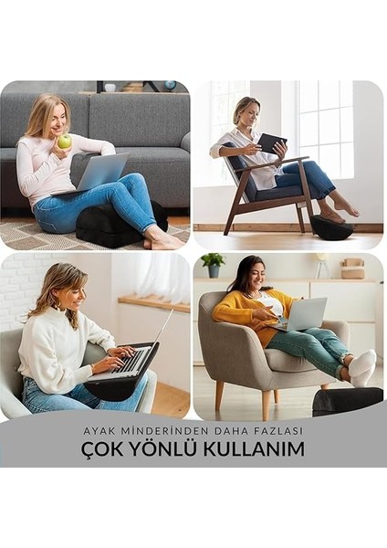 Ergonomik Visco Ayak Minderi, Oyun Koltuğu ve Ofis Koltuğu Için Anti Alerjen Ayak Yastığı, Ayak Koyma Yeri Taburesi, Çok Amaçlı Rahatlatıcı Yarım Silindir Iki Parça Masa Altı Ayak Desteği indirimleri