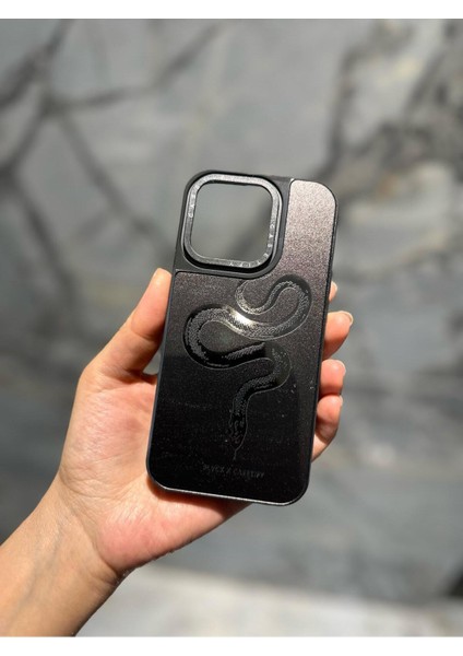 IPHONE 13 Pro Max Yılan Desen Siyah Telefon Kılıfı modelleri