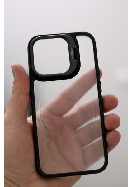 IPHONE 14 Pro Standlı Şeffaf Telefon Kılıfı
