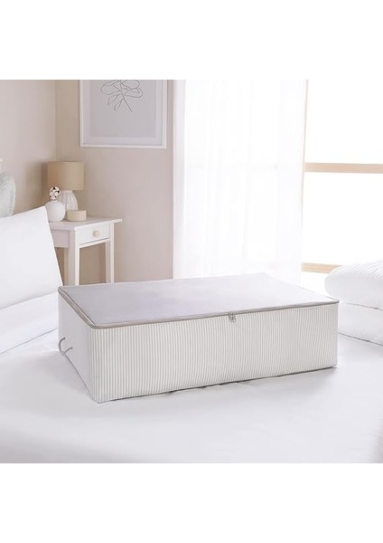 Home Textile 2 Adet Mega Boy Gri Çizgili Stuff&amp;things Baza Altı Hurç Set 74 x 46 x 22 cm modelleri