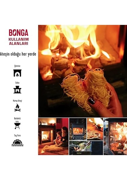 Soba, Şömine, Mangal Tutuşturucu 50 Adet 700 gr - Jel ve Çıra Alternatifi Doğal Odun Yünü fırsatları