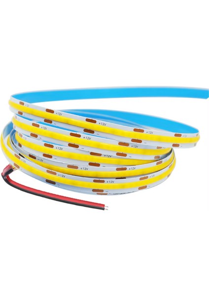12V Cob Şerit LED 8mm 320 Ledli Esnek Sarı (Amber) Cob LED IP20 (5 Metre) fırsatları