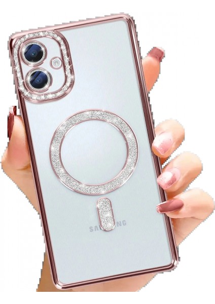 Samsung Galaxy A06 Joke Simli Magneticsafe Kılıf - Pembe fiyatları