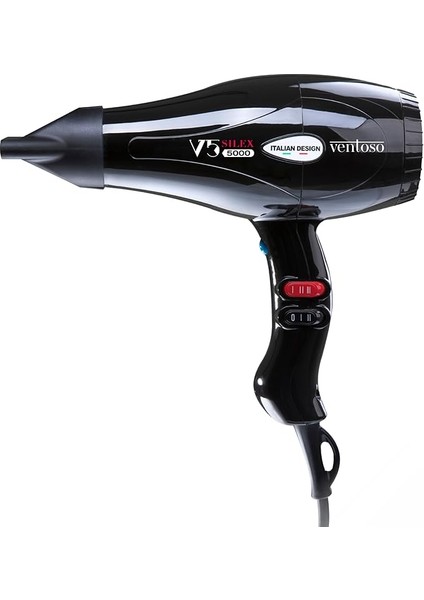 V5 SILEX5000 Profesyonel Fön ve Sac Kurutma Makinesi, 2500 Watt, Siyah