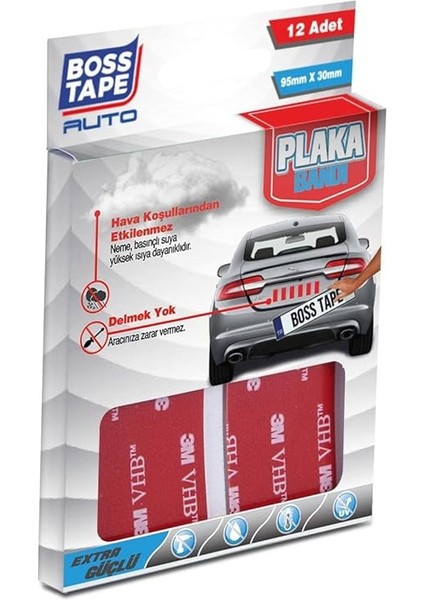 Tape 3m Yapıştırıcılı Plaka Yapıştırma Bandı 12 Adet fiyatları
