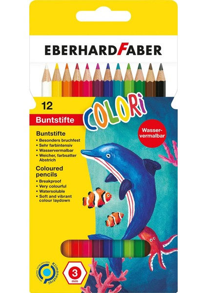 Eberhard Faber 12 Renk Tam Boy Sulu Boya Kalemi EF-516012