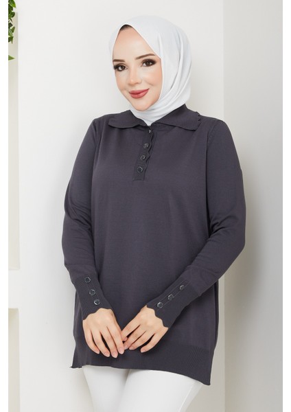 Kadın Taş Detaylı Merserize Triko Tunik -PMK462 fırsatları