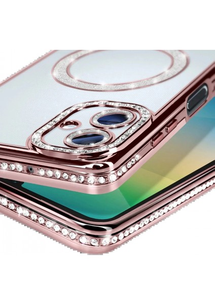 Samsung Galaxy A06 Joke Simli Magneticsafe Kılıf - Pembe modelleri