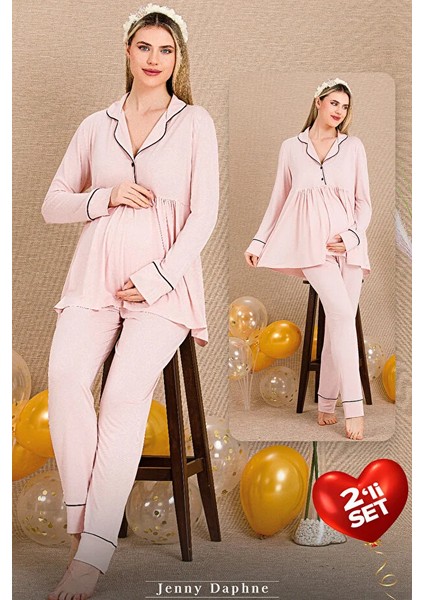 Lady Lingerie 2li Dantelli Hamile Pijama Takımı