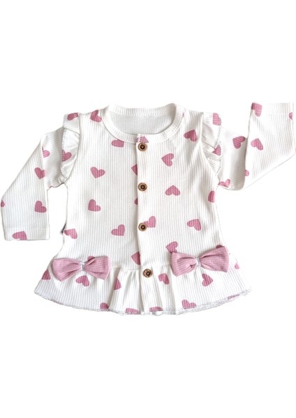Kız Bebek Kalpli Fitilli Önü Düğmeli &bandanalı 3 Lü Takım fiyatları