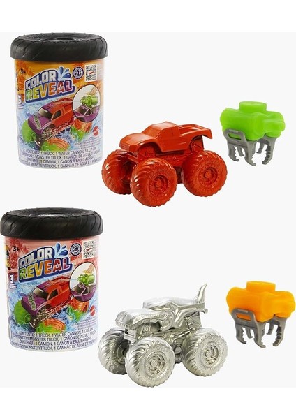 Wheels Monster Trucks Color Reveal Renk Değiştiren Araçlar 2'li Paket