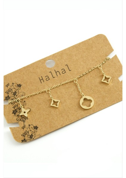 shop Çiçek Lüks Çelik Halhal-Sarı