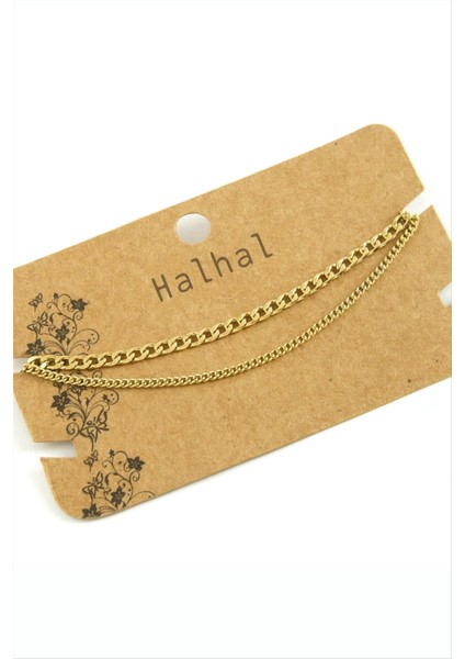shop Çift Zincirli Lüks Çelik Halhal-Sarı fiyatları