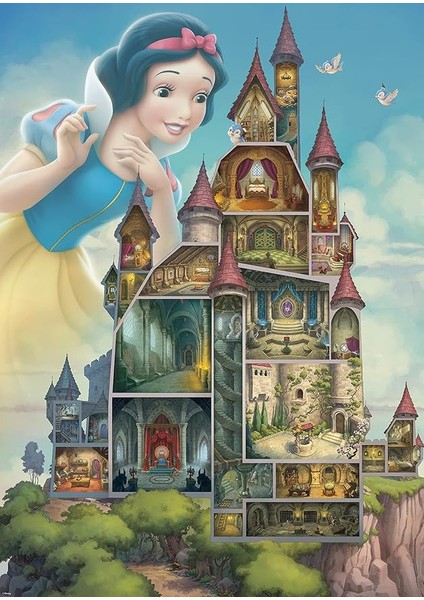 Disney Castle Koleksiyonu: Kar Beyazı Yetişkinler Için 1000 Parça Yapboz - 17329 - Her Parça Eşsizdir, Softclick Teknolojisi Parçaların Mükemmel Bir Şekilde Uyması Demektir, 27 x 20