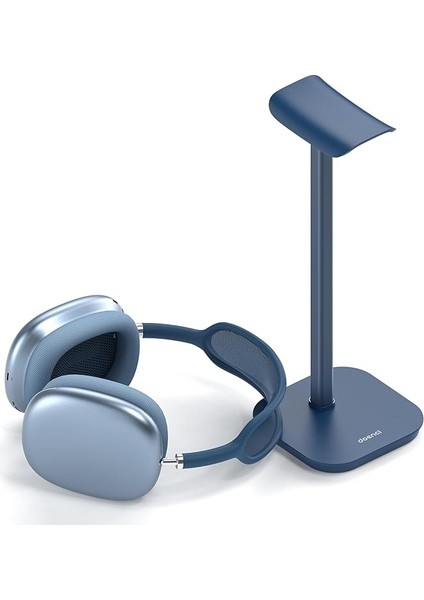 Kulaklık Tutucu, Tüm Kulak Üstü Bluetooth Kulaklıklar Için Kulaklık Standı, Ağırlıklı Tabanlı Evrensel Kulaklık Tutucu + Alüminyum Boru, Oyun Kulaklığı Tutucu, Çalışma Masası Aksesuarı (Mavi)