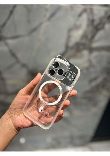 IPHONE 14 Pro Lensli Magsafe Özellikli Şeffaf Beyaz Telefon Kılıfı fiyatları