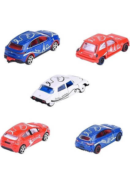 212055012, French Touch 5'li Hediye Paketi, Özel Fransa Serisi, Fransız Detaylar ve Tasarım, Serbest Tekerlek, Die-Cast (Metal), 1 Açılabilir Parça, Süspansiyon, 1:64, 7,5 cm fiyatları