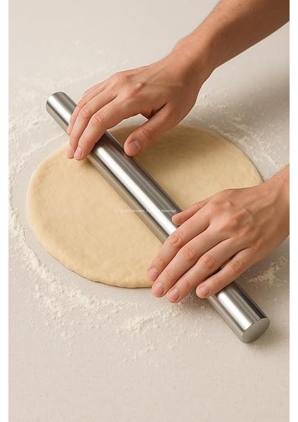 40 cm 304 Paslanmaz Çelik Oklava Ergonomik Merdane Yapışmaz Yüzeyli Hamur Açma Aparatı Pizza Kurabiye Gözleme Makarna Için Profesyonel Mutfak Aracı modelleri