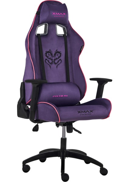 / Rio Plus Balerion Terletmez Kadife Kumaş Mor Gaming Oyuncu Koltuğu / 120 kg Taşır