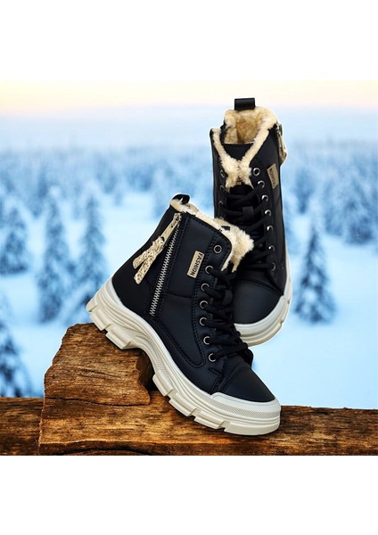 Tüylü Ipli Fermuarlı Kaymaz Taban Ortopedik Kız Çocuk Spor Model Bot