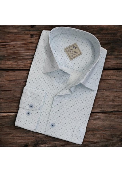 Klasik Geniş Kesim Desenli Uzun Kollu Erkek Gömlek fiyatları