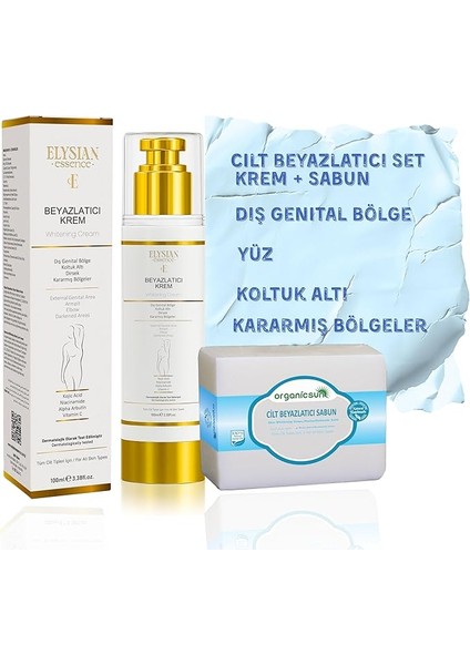 Essence Cilt Beyazlatıcı Krem + Cilt Beyazlatıcı Sabun Seti - Kararma Giderici, Genital Bölge, Koltuk Altı