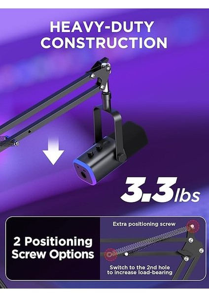 Mikrofon Kolu, Yükseltilmiş Mikrofon Kolu Mikrofon Standı Bom Süspansiyon Standı 3/8 Inç Ila 5/8 Inç Vida Adaptör Klipsi Siyah Yeti Snowball, Yeti Nano, Yeti x ve Diğer Mikrofon Için fiyatları