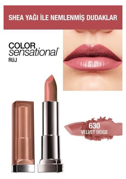 New York Color Sensational Ruj - 630 Velvet Beige (Nude Pembe) modelleri