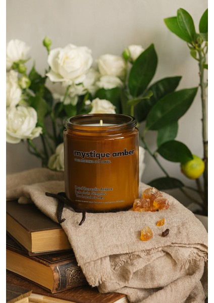 : Mystique Amber : Amber Cam Kavanozda : Kokulu Soya Mum (Amber, Beyaz Gül, Yasemin, Paçuli)