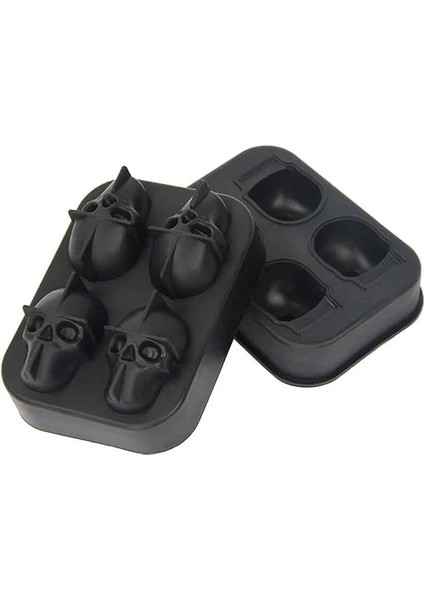 Chef Eysigo Kurukafa Buz Kalıbı, Silikon, 4 Bölümlü, Siyah fırsatları