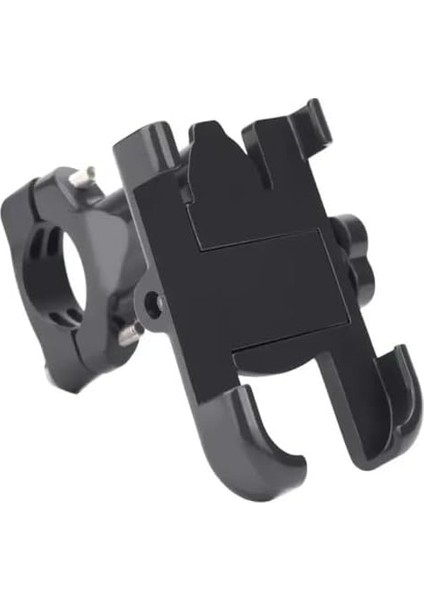 Derece Ayarlanabilir Gidon Bağlantılı Metal Alyanlı Motorsiklet ve Bisiklet Telefon Tutucu