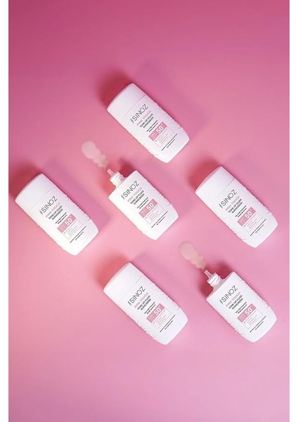 SPF50 Pink Touch Aydınlatıcı Sıvı Yüz Güneş Kremi Yeni Nesil Güneş Filtreleri Hibrit Formül 50ML modelleri