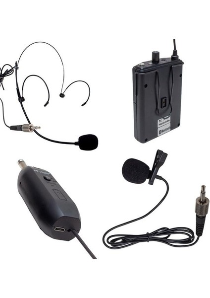 MV-19601 Uhf Kablosuz Enstrüman Uyumlu Bluetooth Jak Girişli Ikili Mikrofon Set fiyatları