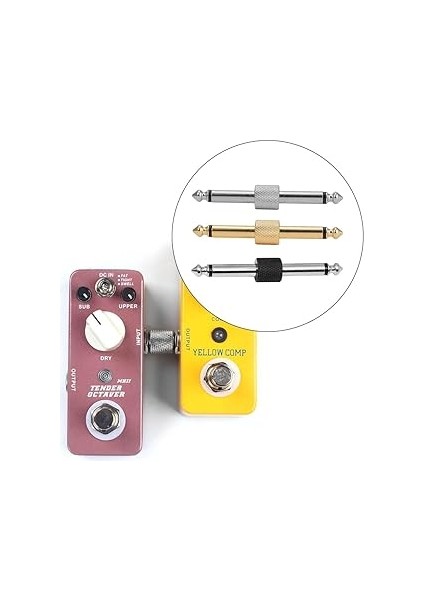 4 Adet Gitar Pedalı Yama Konnektörleri, Gitar Gitar Efektleri Pedalı Pedal Konektörü Düz Tip (Altın) fırsatları