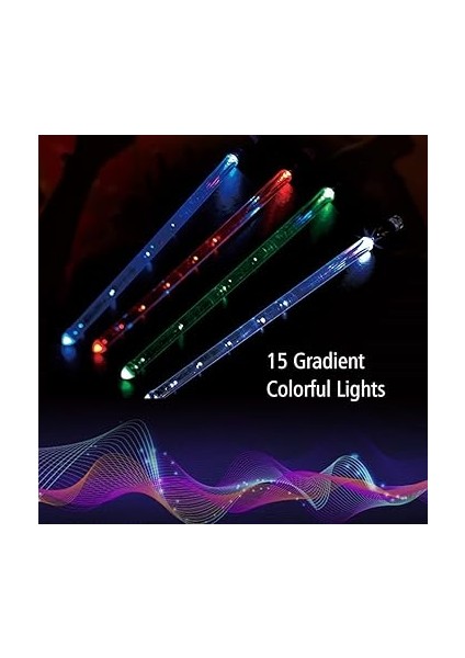 LED Işıklı Bagetler Caz Davul Çubukları 15 Degrade Renkli Işıklar Açma/kapama Düğmesi ile USB Şarjı Baget Davul Seti Aksesuarları fırsatları