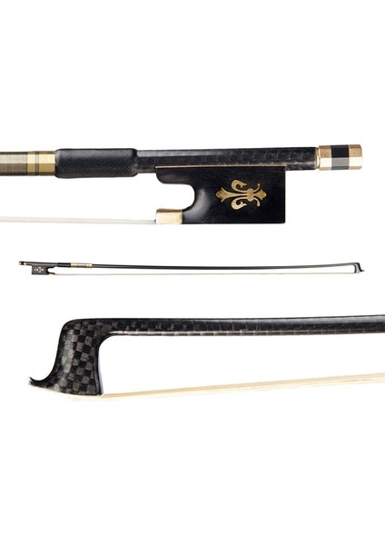 4/4 Keman Keman Yay Karbon Fiber Yuvarlak Çubuk Abanoz Kurbağa Atkuyruğu Saç Iyi Dengelenmiş