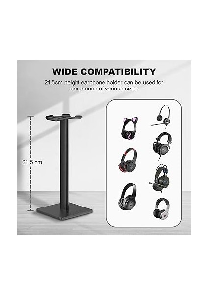 Bee Kulaklık Standı, Kulak Üstü Kulaklık, Oyun Kulaklığı ve Kulaklık Ekranı Için Evrensel Kulaklık Tutucu, Alüminyum + Tpu + Abs Siyah fırsatları