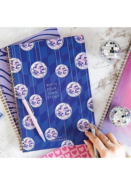 A4 Spiralli Karton Kapak 4'lü Set Kareli Okul Defteri 80 Yaprak - Ders Programlı Mavi Disko indirimleri